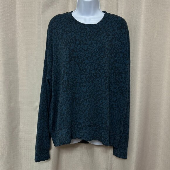 Sundry Long Sleeve Pullover Sweatshirt Women's Size 3 / Large Dark Teal Print - Picture 1 of 9